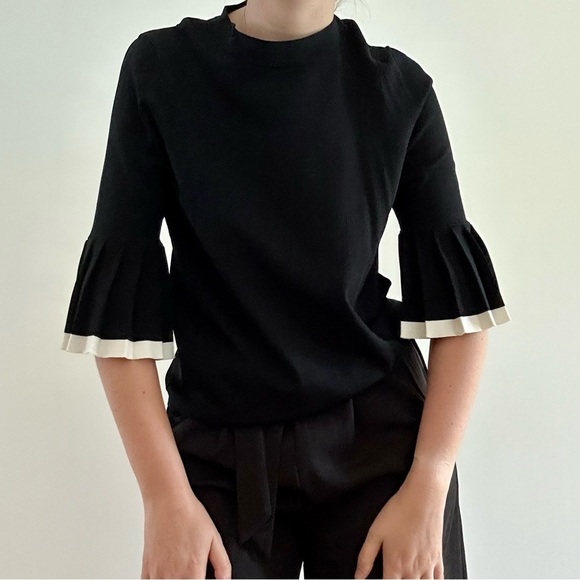 COS Black Light Sweater with White Accents - Picture 1 of 12